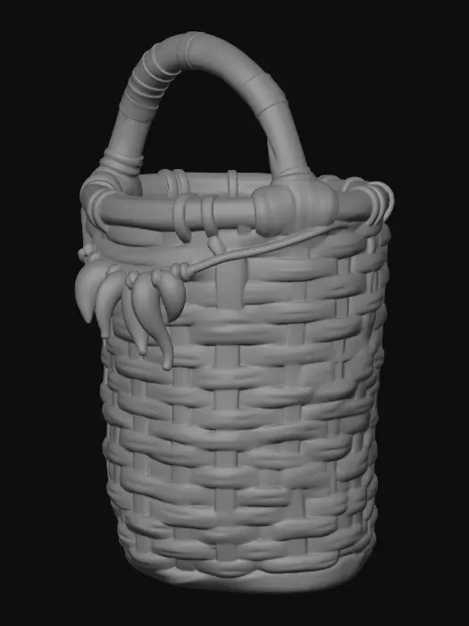 3D model for Tooth-Adorned Wicker Basket