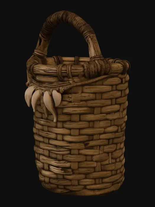 3D model for Tooth-Adorned Wicker Basket