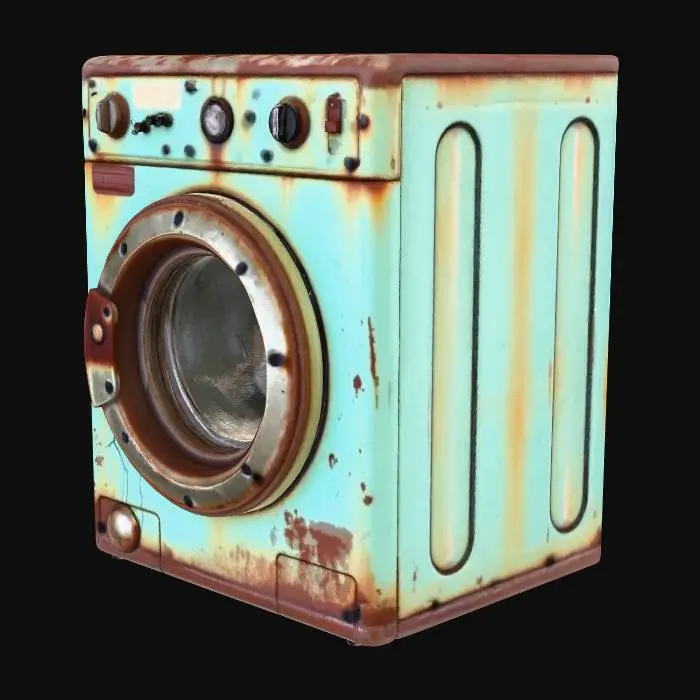 3D model for Old, rusty washing machine