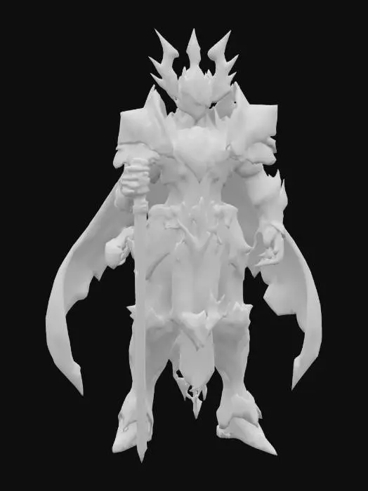 3D model for Cuerpo completo, Posición en T, Pulido, Cristal, Estilizado, Anime, Fantasía, Pintado a Mano, Leyenda de Zelda, High Warlord with magma runes covering the attunement