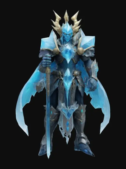 3D model for Cuerpo completo, Posición en T, Pulido, Cristal, Estilizado, Anime, Fantasía, Pintado a Mano, Leyenda de Zelda, High Warlord with magma runes covering the attunement