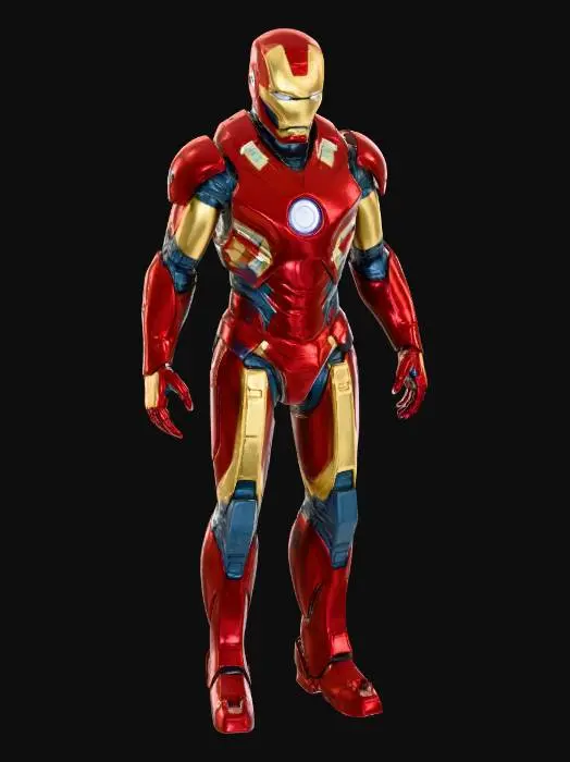 3D model for İronman mark 47 zirhini yap renkli olsun ve gercekci olsun