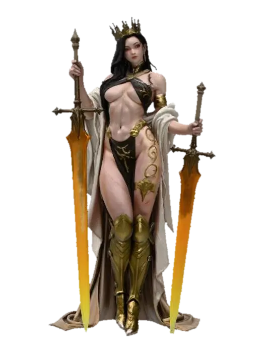 Flamebound Queen - Player-3D-modell, genererad av AI