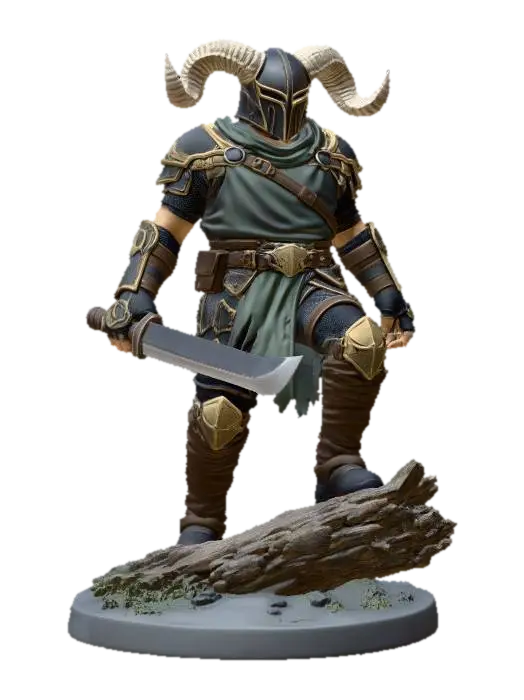 Ram-Horned Knight - Player-3D-modell, genererad av AI