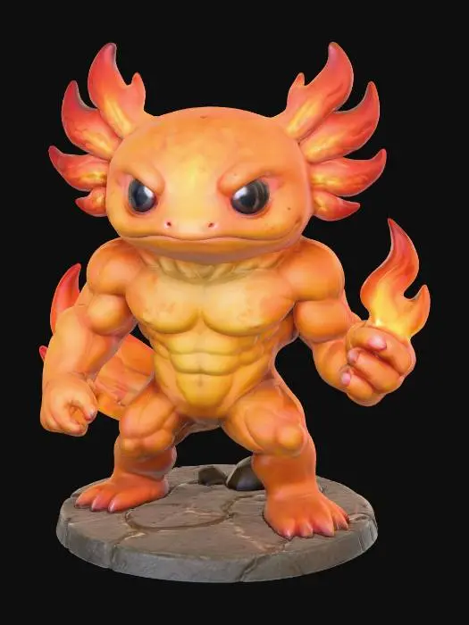 3D model for Inferno Axolotl Warrior