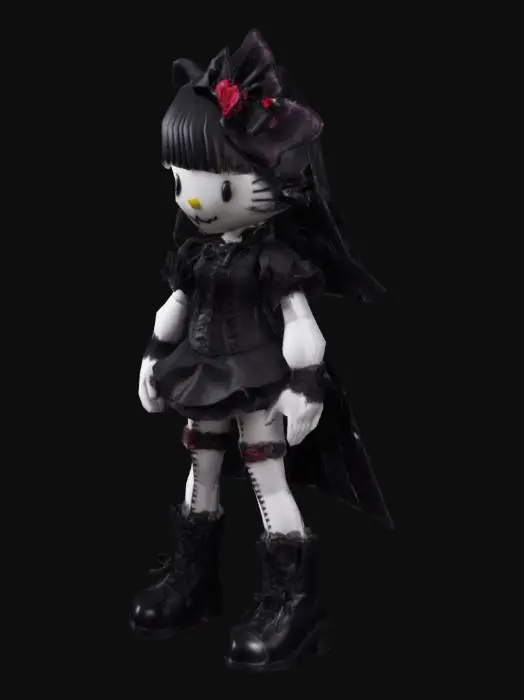 3D model for Hello kitty gothic girlfriend