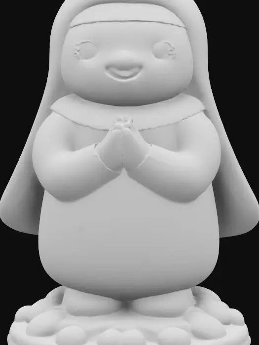 3D model for Peep candies in a nun's habit miniature with base