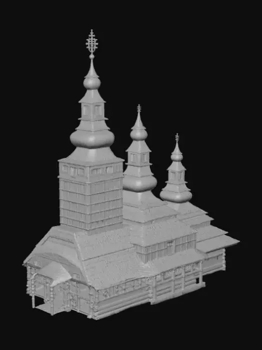 3D model for Boykivska wooden church