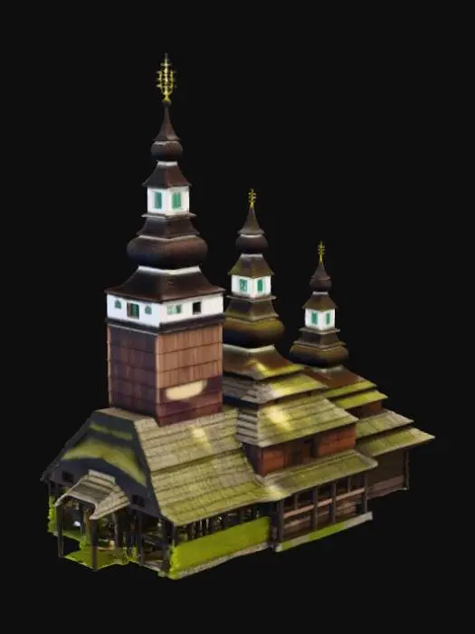 3D model for Boykivska wooden church