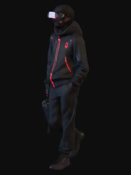 3D model for Cyberpunk citizen pedestrian