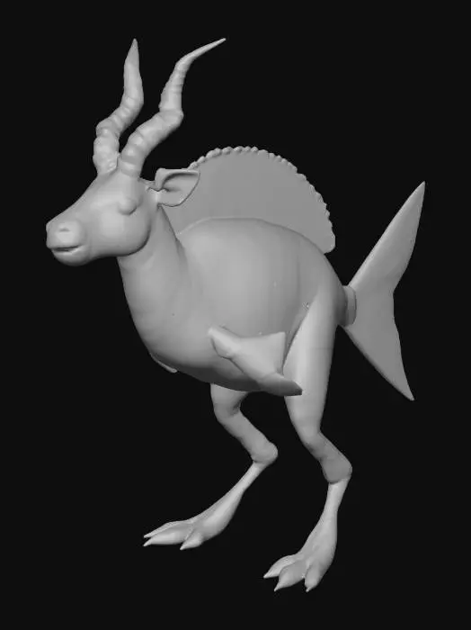 3D model for AnteloZebrKangarFish Ultra realistic highly detailed
