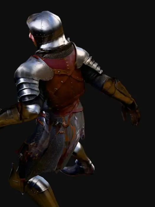 3D model for eine Figur aus einer düsteren mittelalterlichen WeltGröße & Statur groß schlank drahtig Kein schwer gepanzerter Ritter sondern eher beweglich auf Ausdauer ausgelegtHaltung leicht nach vorn geneigt aufmerksam jederzeit bereit zu reagierenRüstung eng anliegend an Schultern verstärkt Keine prunkvollen Verzierungen – funktional kampferprobt Das Leder zeigt Gebrauchsspuren feine Schnitte matte Abnutzung Farben überwiegend dunkle Töne Schwarz Dunkelbraun gedämpftes Grau Gesicht Haut hell leicht fahl im kalten Licht der Spielwelt Augen wachsam kühl konzentriert Haare dunkel schulterlang oder zumindest länger als bei einem typischen Soldaten offen oder locker zurückgebunden Gesamtausdruck ernst verschlossen kontrolliert breitbeinig mit auf die seite gestreckte armen