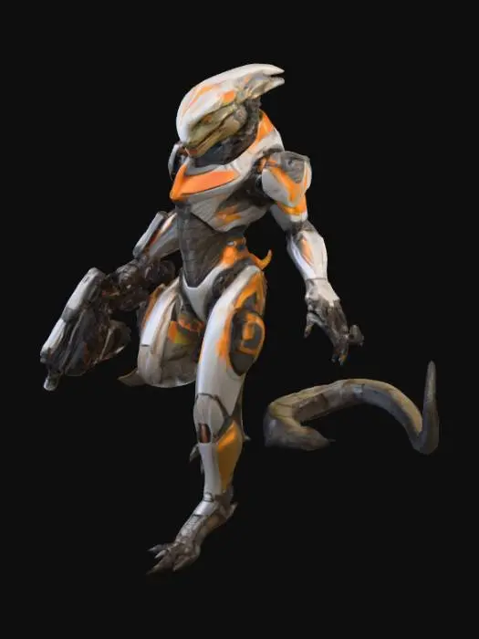 3D model for Cyber Reptilian Warrior