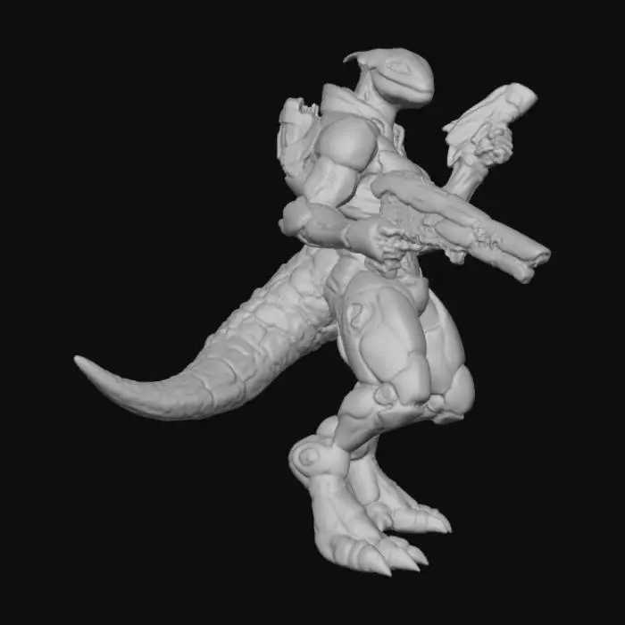 3D model for Cyber Lizard Warrior