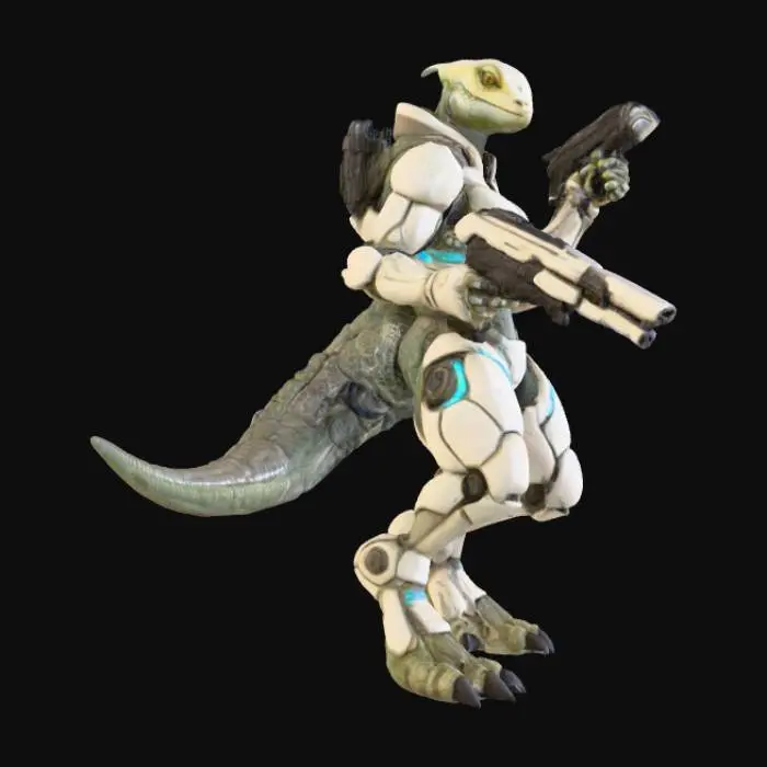3D model for Cyber Lizard Warrior