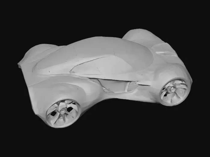 3D model for a car that runs on water and has a speed boost engine 