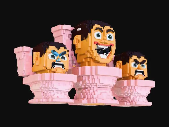 3D model for Toilet Trio Emotions