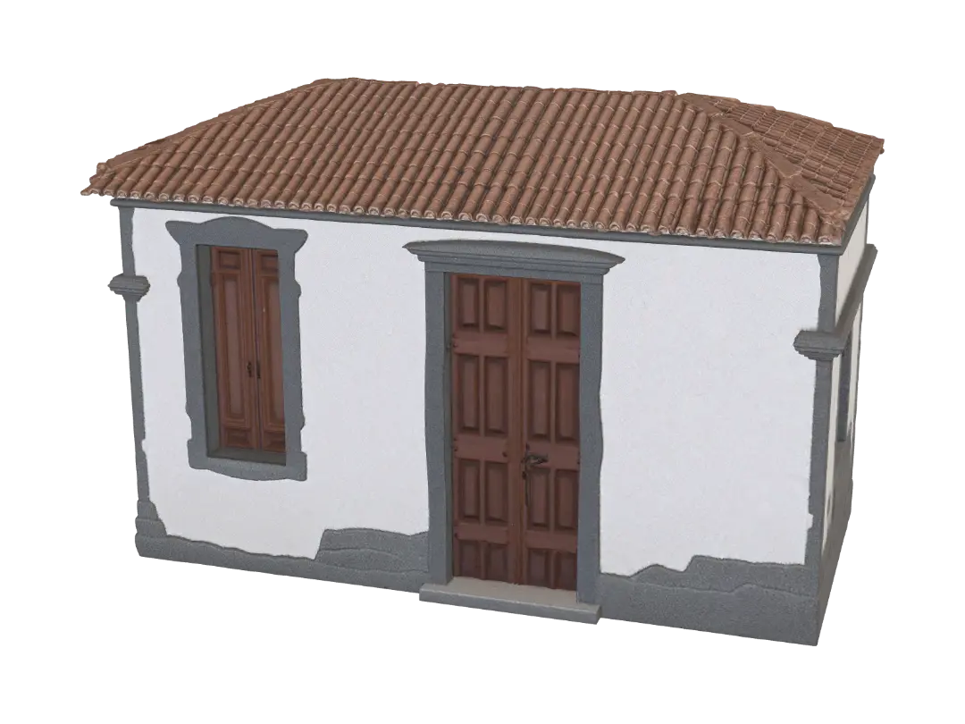 Batiment tenerife - Shutters 3D model, vytvořený pomocí AI