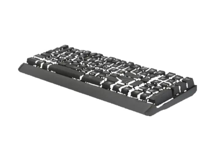 a black computer keyboard 3D model, vytvořený pomocí AI