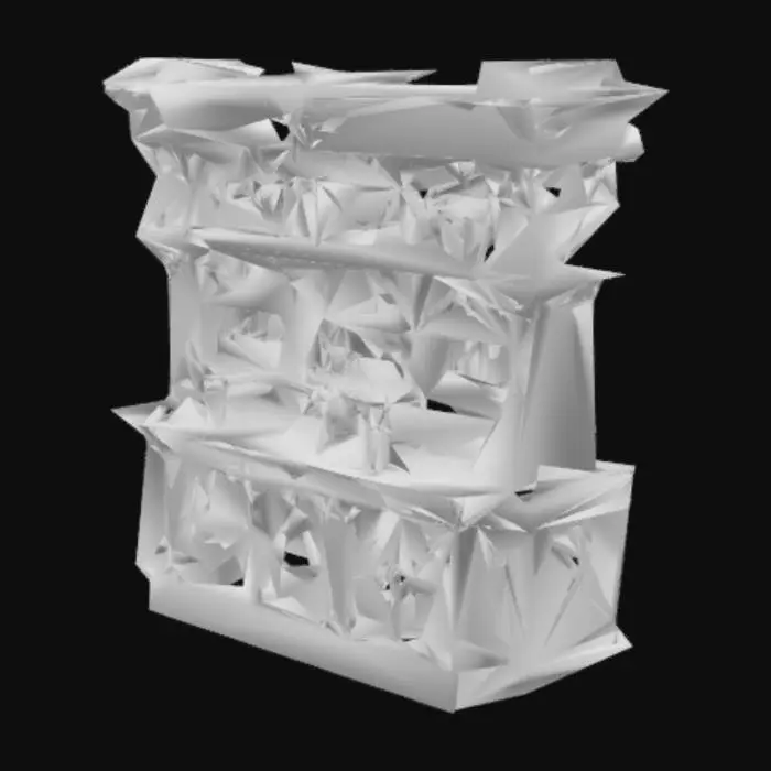 3D model for large fantasy medieval bar cabinet filled with liqour bottles and barrels of ale designed for a fantasy bar or guild hall 