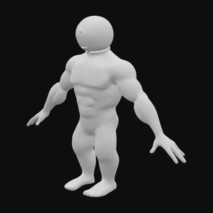 3D model for Doraemon Muscle Transformation with scary face
