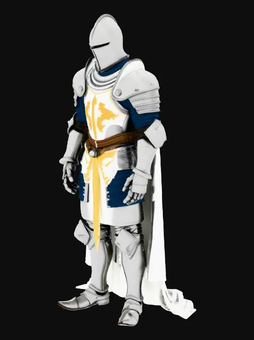 3D model for Me gustaria crear un caballero de la edad media con armadura pesada y la cabeza descubierta, con un espadón en una de sus manos