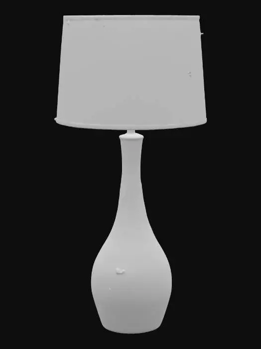 3D model for A simple table lamp with a round fabric shade and a smooth wooden base