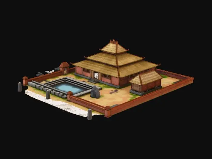 3D model for Tropical Riverside Temple