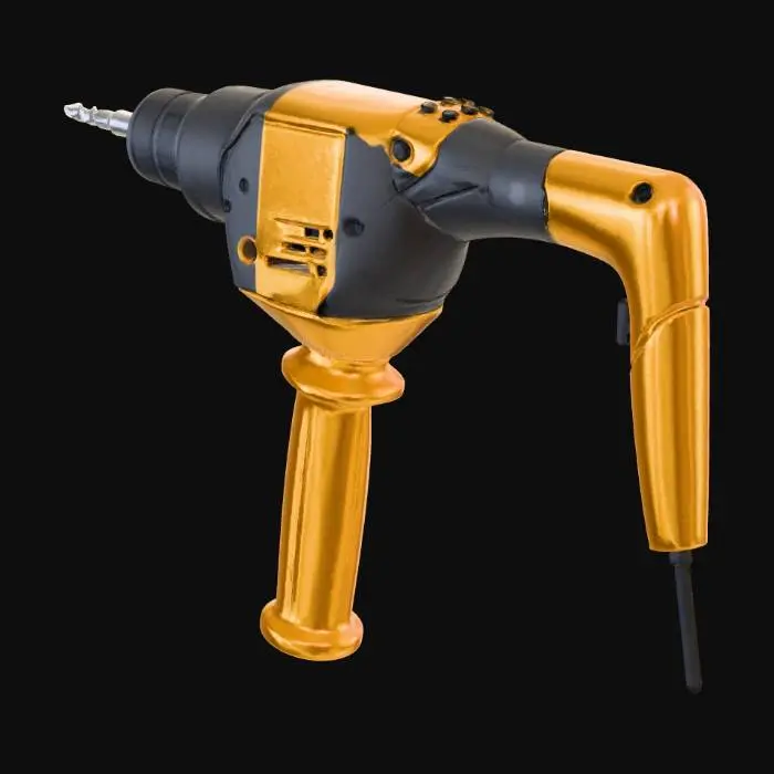 3D model for A 3D model of an electric drill, slightly used, yellow and black design, realistic textures.