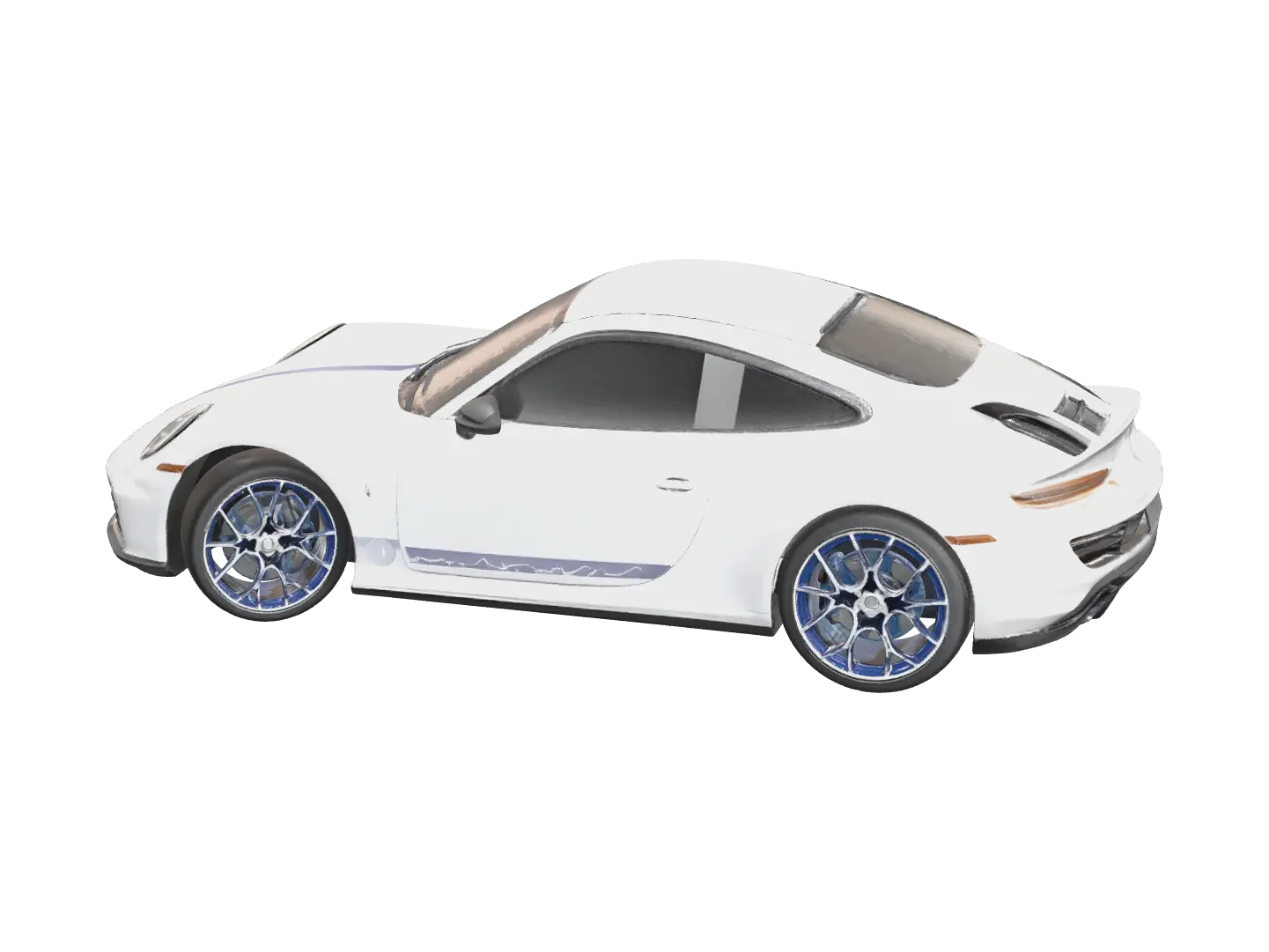 Ornate Porsche 911 3D model, vytvořený pomocí AI