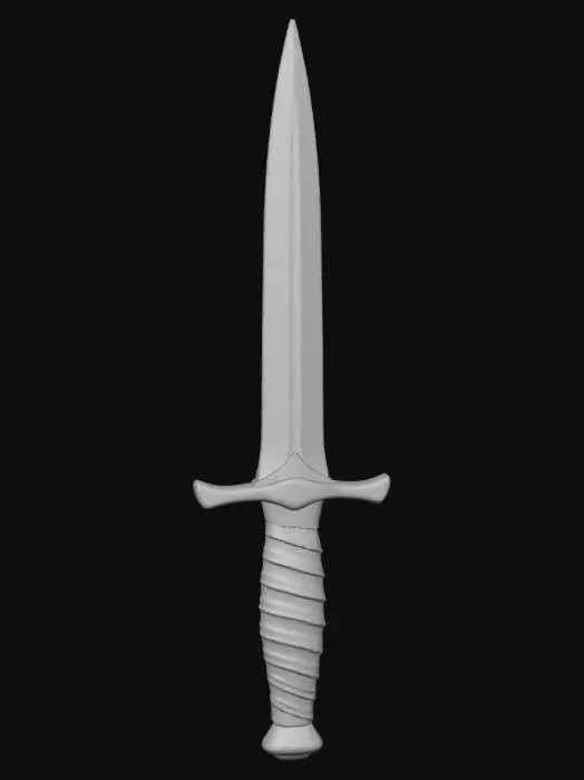 3D model for Generated a dagger with a steel blade and a leather-wrapped grip.