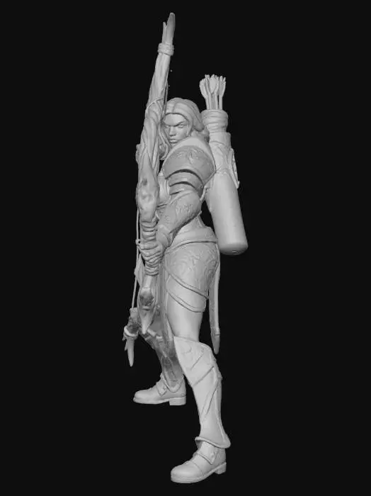 3D model for World of warcraft female archer