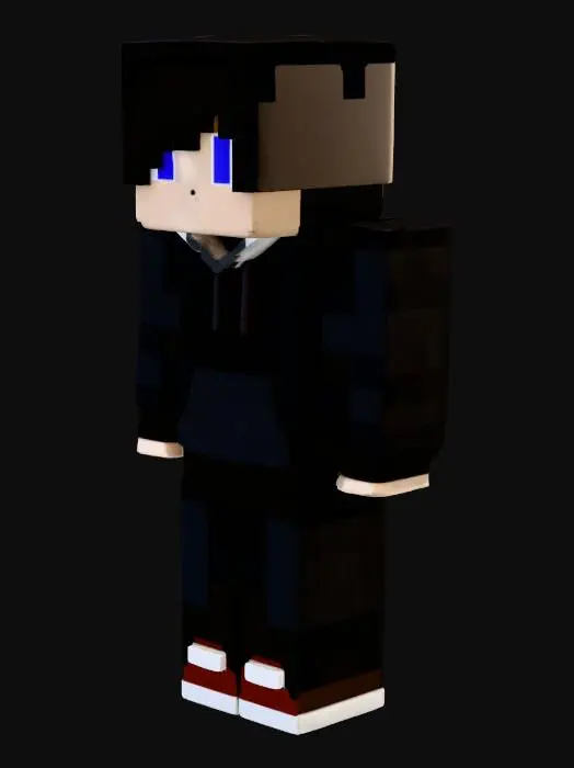 3D model for Minecraft Character in Black Outfit