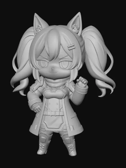 3D model for Anime Chibi Warrior