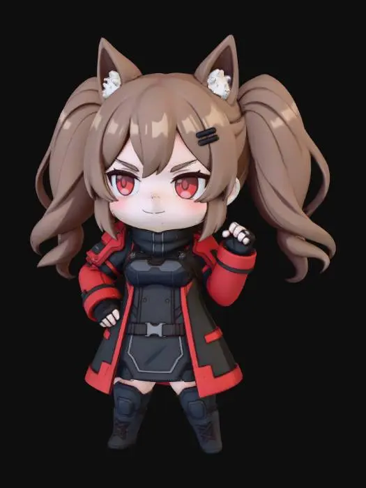 3D model for Anime Chibi Warrior