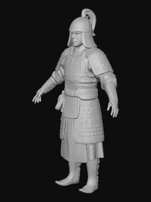 3D model for Warrior in Traditional Armor