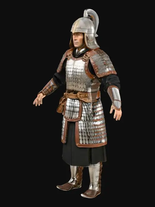 3D model for Warrior in Traditional Armor
