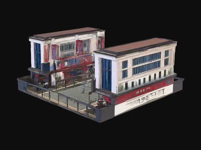 3D model for london street, suhi bars near by , other big building. 