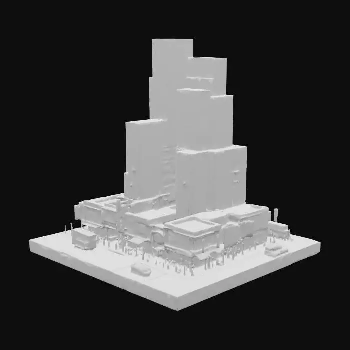 3D model for london street, suhi bars near by , other big building. 