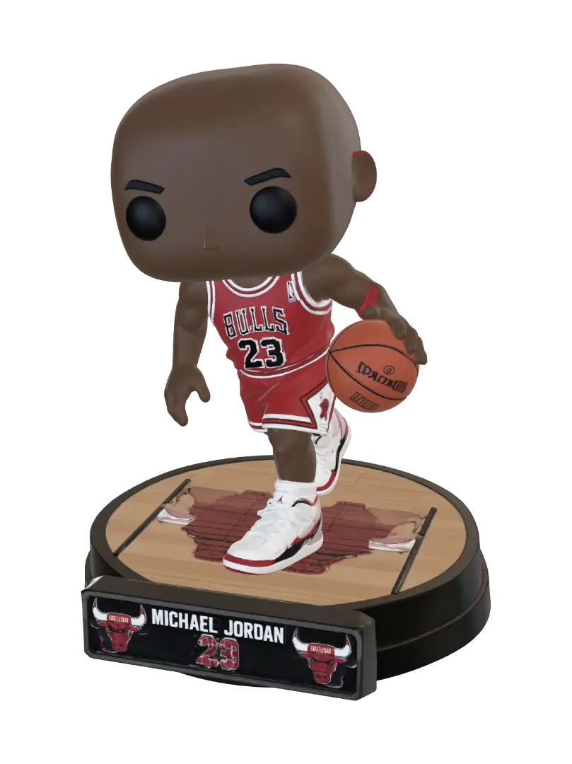 Michael Jordan Bulls Pop Figure - Basketball 3D model, vytvořený pomocí AI