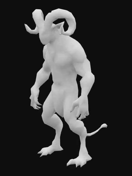 3D model for Monstruo Satan con pinta de sátiro, mitad cabra, mitad diablo