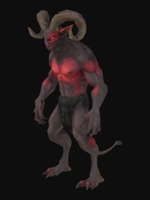 3D model for Monstruo Satan con pinta de sátiro, mitad cabra, mitad diablo