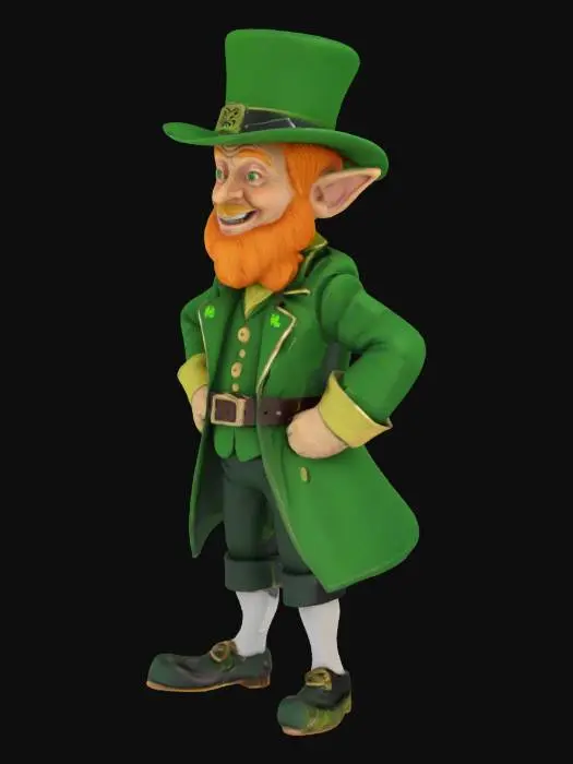 3D model for Duende irlandes del oro con una navaja listo para pelear
