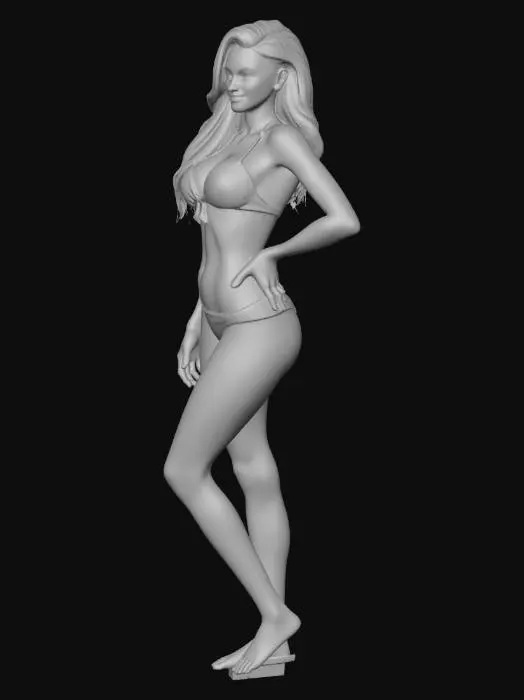 3D model for eine hübsche frau im bikini der sehr kurz ist und eng anliegt