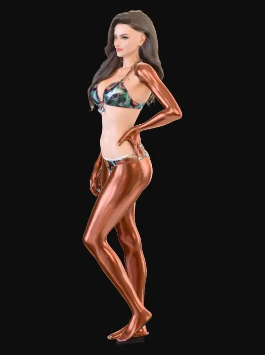 3D model for eine hübsche frau im bikini der sehr kurz ist und eng anliegt