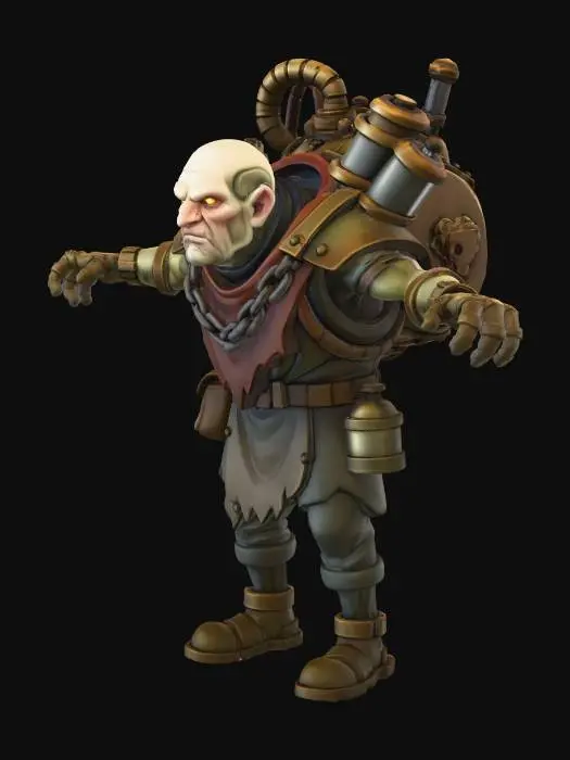 3D model for Steampunk Cyborg Inventor