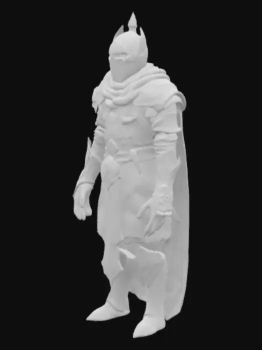 3D model for extremely detailed, fantasy extreme humanoid Warrior,  medieval slavic grey and ice blue Armor, with leopard skin cloak , golden helmet and with glowing blue eyes, high resolution texture, epic stance, no weapons