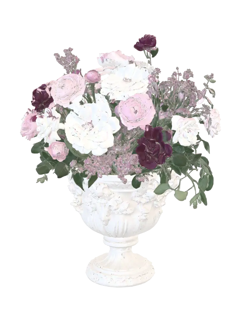 Blushing Garden Urn 3D model, vytvořený pomocí AI