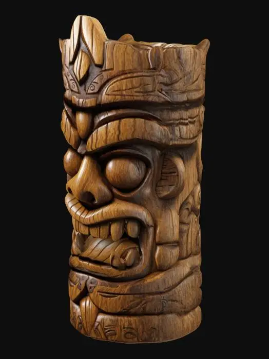 3D model for totem tiki alto nívelde detalhes, textura em madeira, variados modelos 