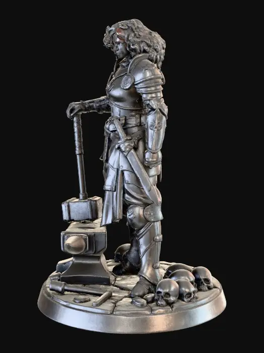 3D model for Warrior Blacksmith Statue